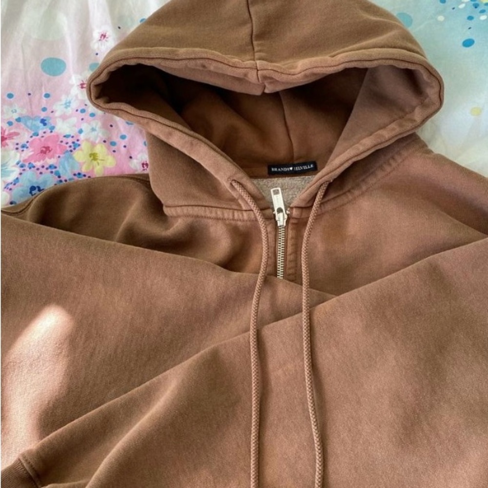 Brandy Melville Oversized Brown Christy Hoodie